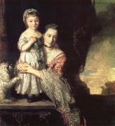 REYNOLDS, Sir Joshua Georgiana,Countess spencer,and Her daughter Georgiana,Later duchess of Devonshire china oil painting artist
